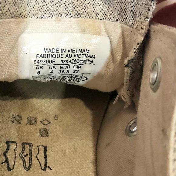 Converse Chuck Taylor All Star Women’s Heavy Canvas low Top Sneakers Tan 6 - Picture 6 of 10